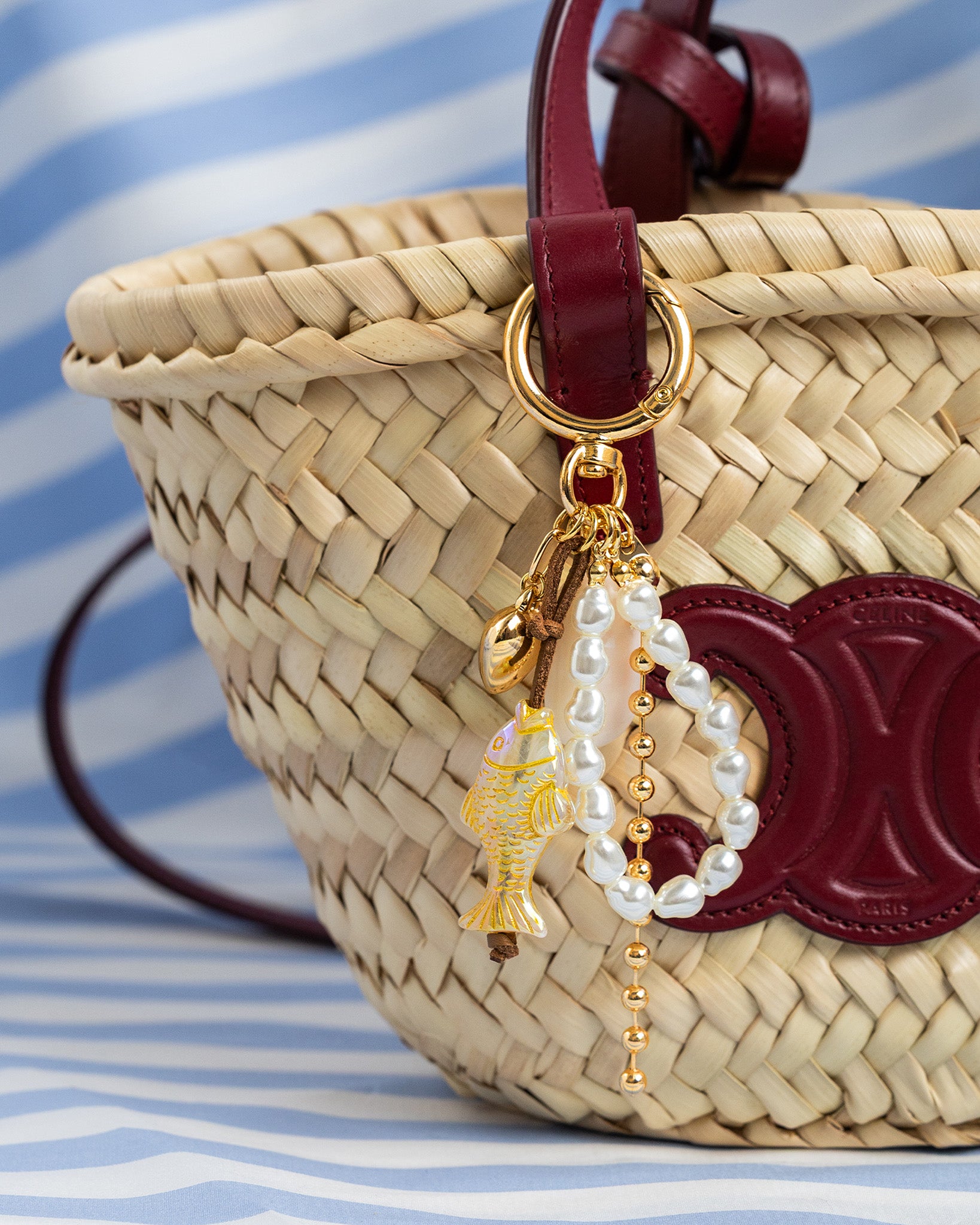 Iridescent Fish Pearl Loop Coastal Bag Charm